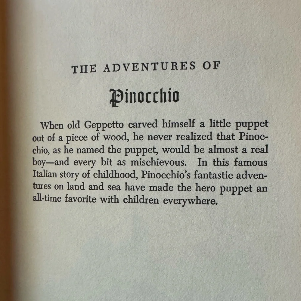 VINTAGE The Adventures of Pinocchio by C. Collodi - Companion Library Bo…